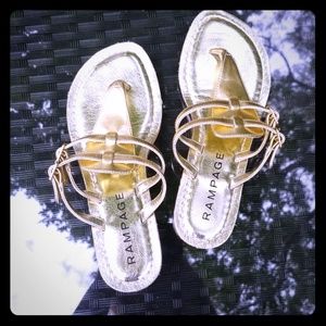 RAMPAGE Glistening Gold Wedges